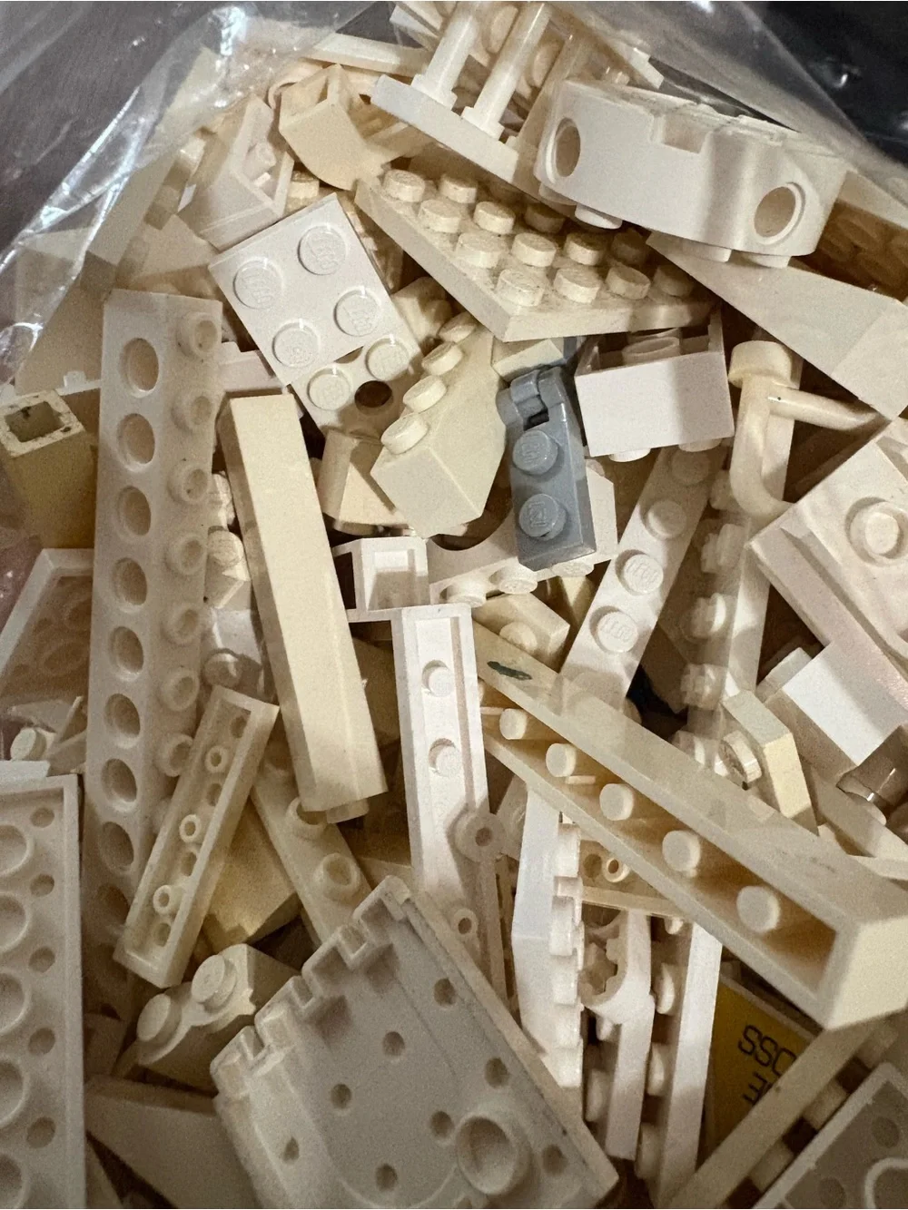Lego Tan and White Mixed Bricks Bulk Bag
